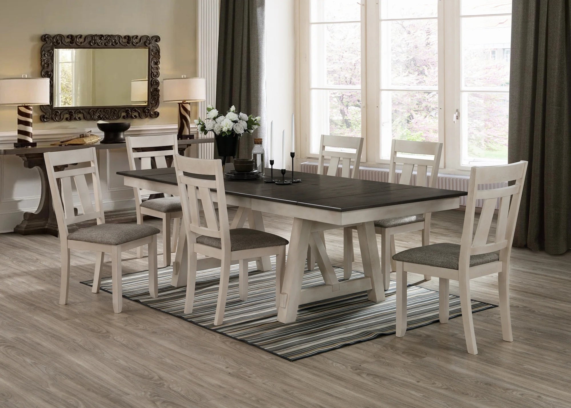 Cream colored kitchen table and online chairs