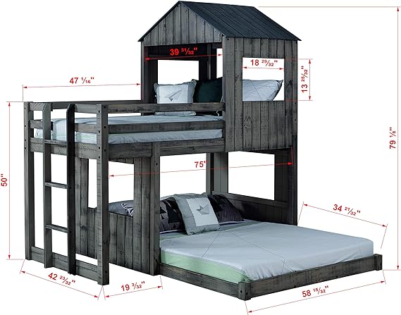 BUNK BEDS NEAR ME CAMP SITE STYLE TWIN OVER FULL SOLID WOOD BUNK BED IN HICKORY NC